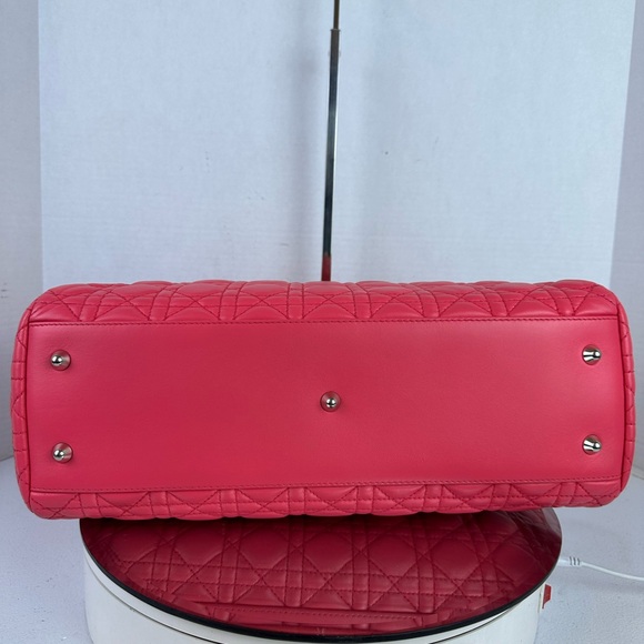 Lady Dior Shopper Tote Bag Lambskin Leather Cannage LRG - Picture 5 of 13